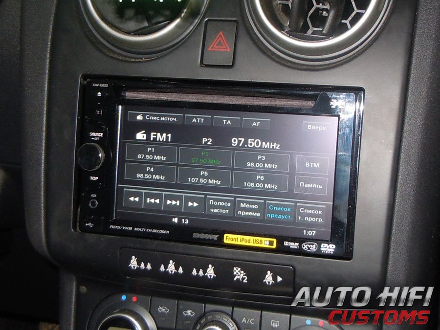 Установка автомагнитолы Sony XAV-E622 в Nissan Qashqai