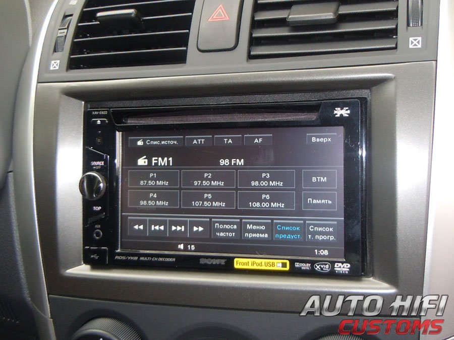 Установка автомагнитолы Sony XAV-E622 в Toyota Corolla X