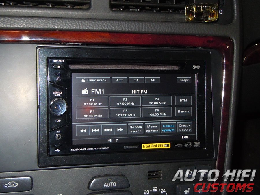 Установка автомагнитолы Sony XAV-E622 в Volvo S60