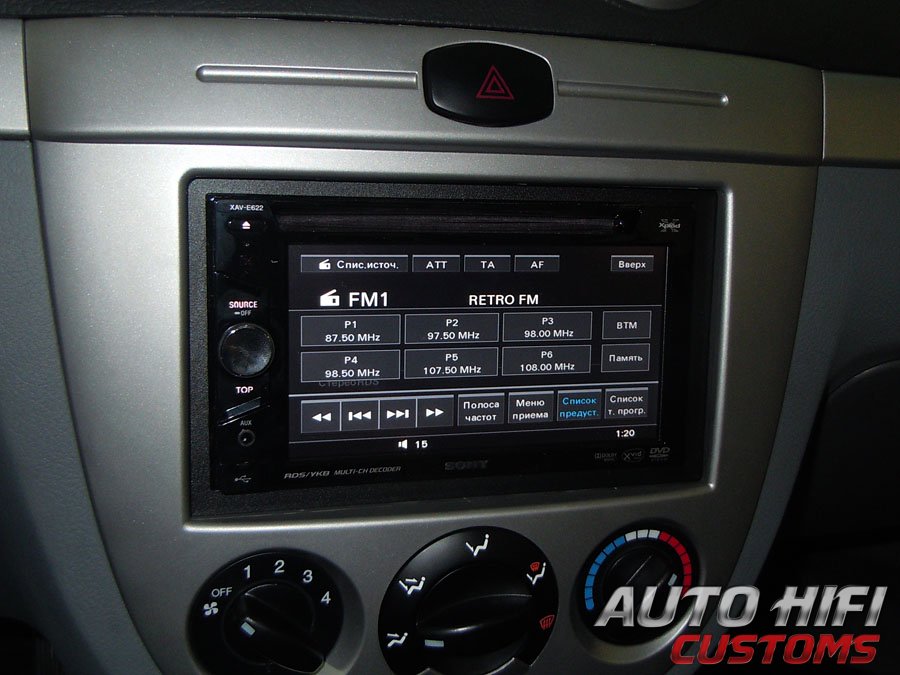 Установка автомагнитолы Sony XAV-E622 в Chevrolet Lacetti