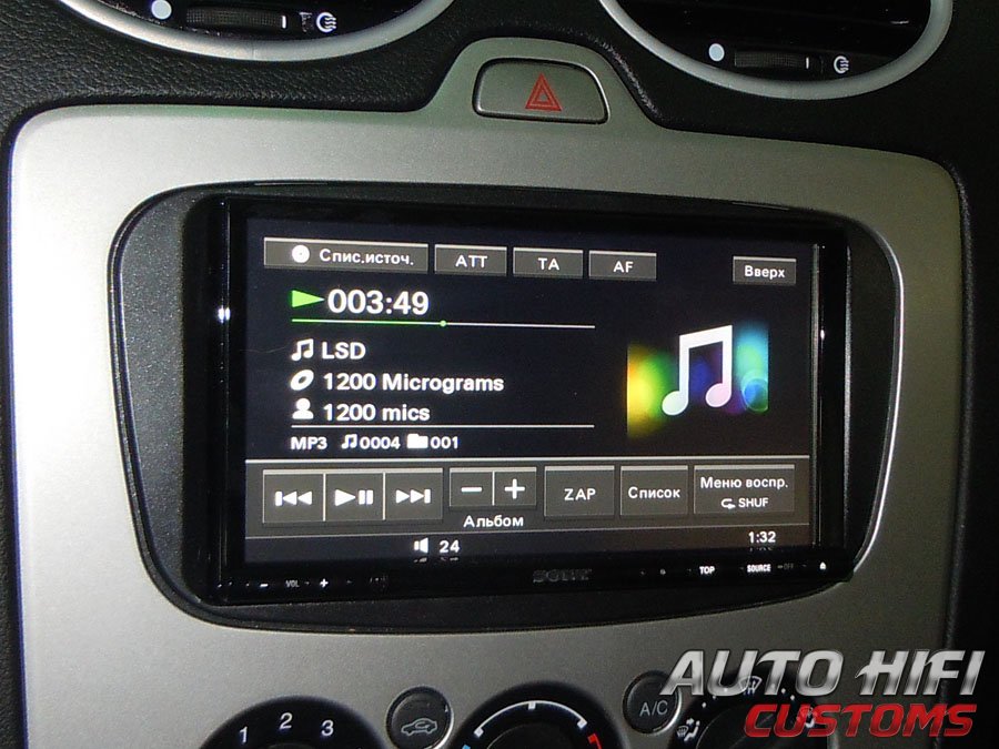Установка автомагнитолы Sony XAV-E722 в Ford Focus 2