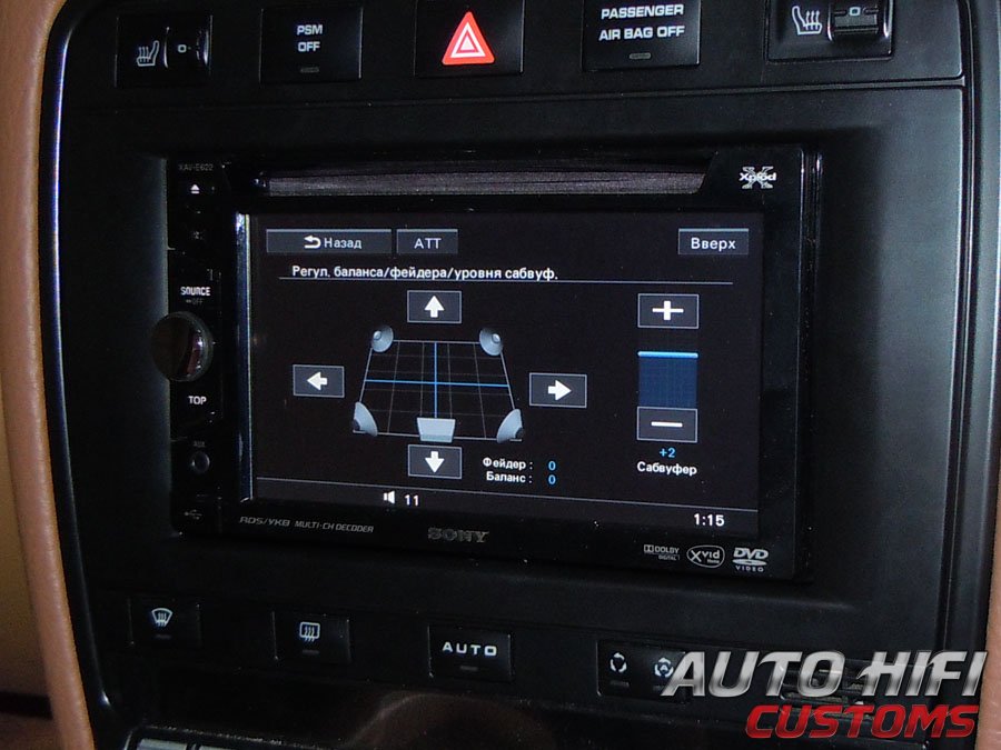 Установка автомагнитолы Sony XAV-E622 в Porsche Cayenne