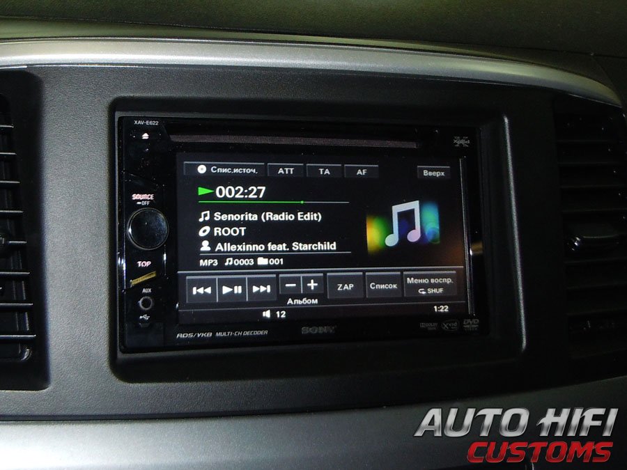 Установка автомагнитолы Sony XAV-E622 в Mitsubishi Lancer X