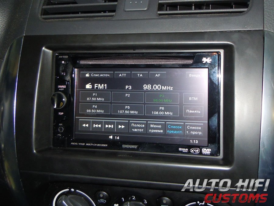 Установка автомагнитолы Sony XAV-E622 в Suzuki SX4