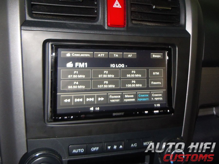 Установка автомагнитолы Sony XAV-E722 в Honda CR-V (III)