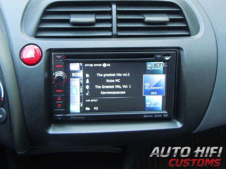 Установка автомагнитолы Pioneer AVIC-F930BT в Honda Civic 5D