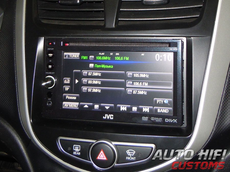 Установка автомагнитолы JVC KW-AV50EE в Hyundai Solaris