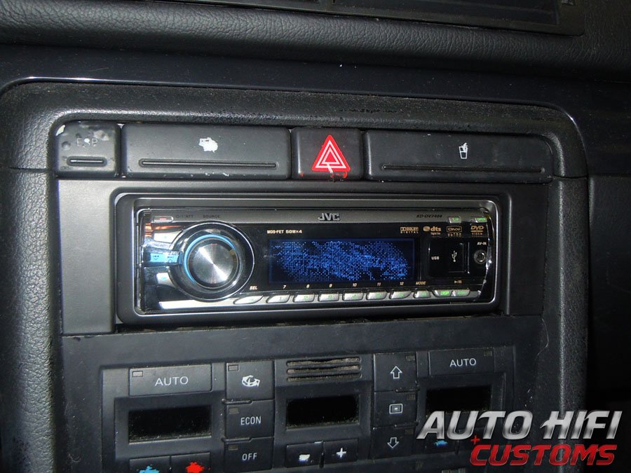 Установка автомагнитолы JVC KD-DV7408EE в Audi A4 (B6)