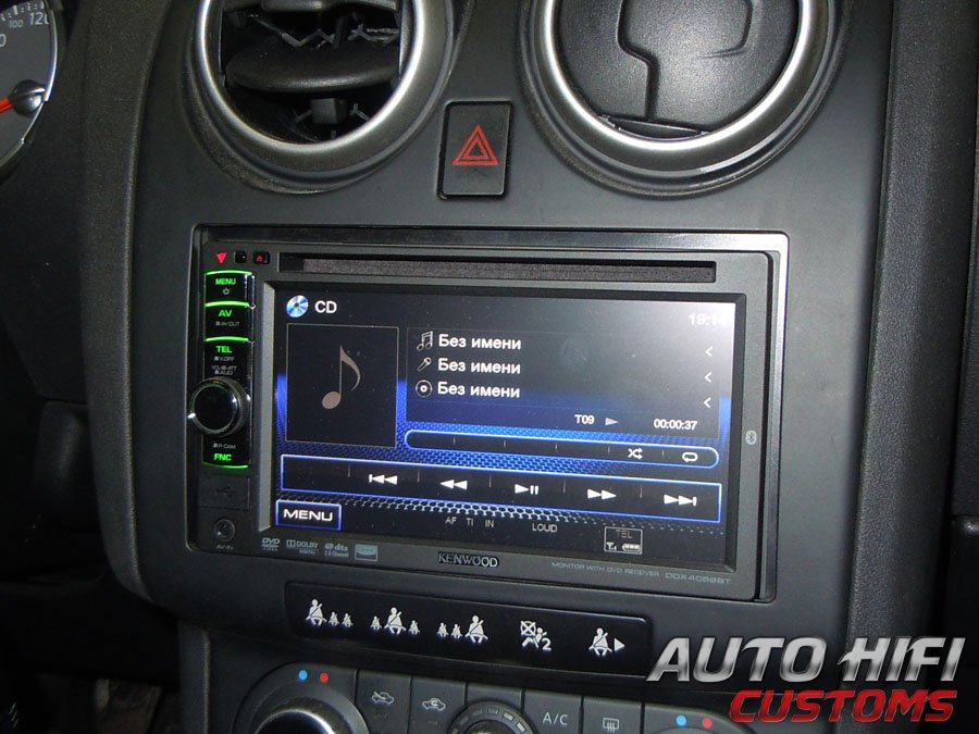 Установка автомагнитолы Kenwood DDX4058BT в Nissan Qashqai