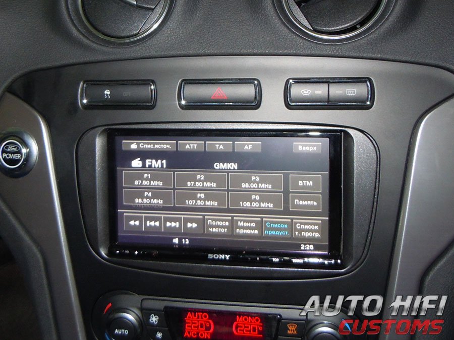 Установка автомагнитолы Sony XAV-E722 в Ford Mondeo 4 (Mk IV)